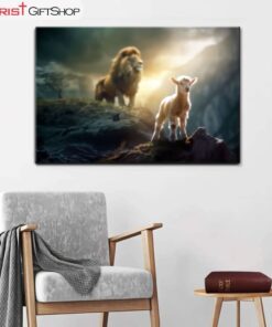 Lamb Is Bold Because Lion Is Near Christian Wall Art Canvas