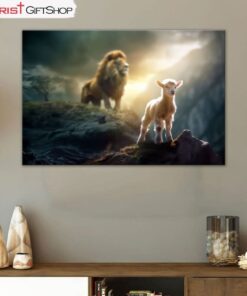 Lamb Is Bold Because Lion Is Near Christian Wall Art Canvas