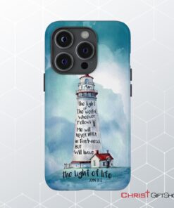 Lighthouse, I Am The Light Of The World John 812 Bible Verse Phone Case