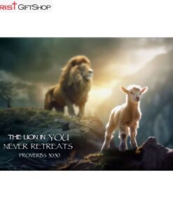 Lion And Lamb, Proverbs 3030 The Lion In You Never Retreats Wall Art (Canvas and Poster )