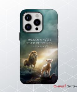 Lion And Lamb, Proverbs 3030 The Lion In You Never Retreats Phone Case