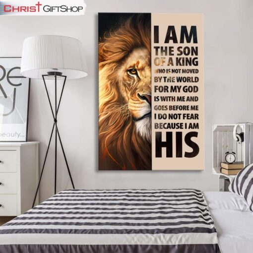 Lion Of Judah Canvas, I Am The Son Of A King Wall Art Decor