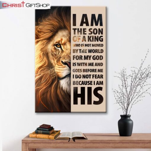 Lion Of Judah Canvas, I Am The Son Of A King Wall Art Decor