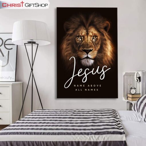 Lion Of Judah, Jesus Name Above All Names Canvas Wall Art