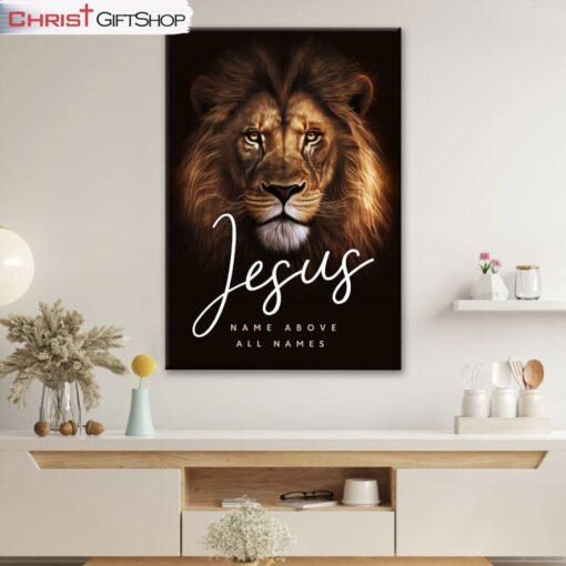 Lion Of Judah, Jesus Name Above All Names Canvas Wall Art