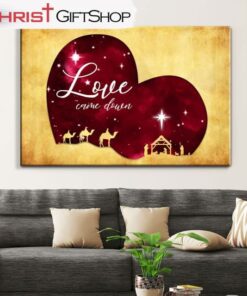 Love Came Down Christmas Wall Art Canvas