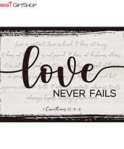 Love Never Fails 1 Corinthians 134-8 Wall Art Canvas and Poster Christian Gifts