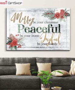 Merry Be Your Christmas Peaceful Be Your Home Wall Art Canvas