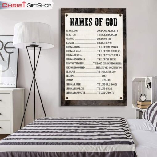 Names Of God Wall Decor - Christian Wall Art Canvas