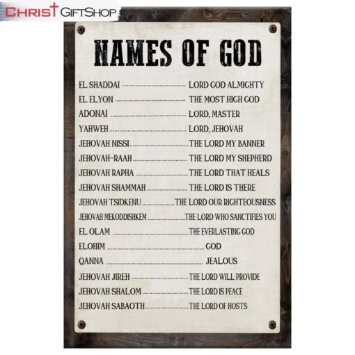 Names Of God Wall Decor - Christian Wall Art Canvas