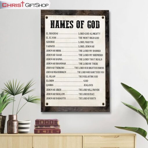 Names Of God Wall Decor - Christian Wall Art Canvas