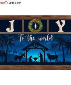 Nativity Scene, Joy To The World Christmas Wall Art Canvas