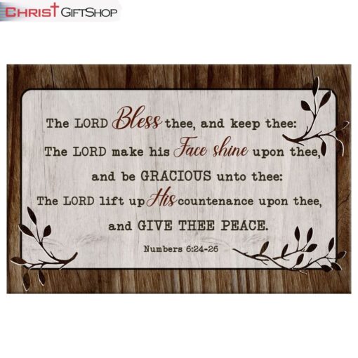 Numbers 624-26 The Lord Bless Thee And Keep Thee Wall Art Canvas and Poster