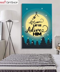 O Come Let Us Adore Him Christmas Tree Wall Art Canvas