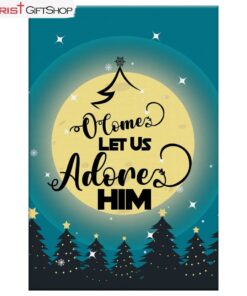 O Come Let Us Adore Him Christmas Tree Wall Art Canvas