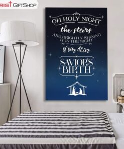 Oh Holy Night The Stars Are Brightly Shining Christmas Wall Art Canvas and Poster Print