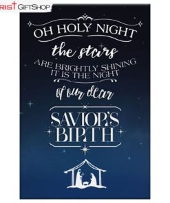 Oh Holy Night The Stars Are Brightly Shining Christmas Wall Art Canvas and Poster Print