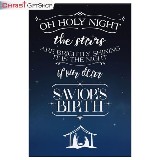 Oh Holy Night The Stars Are Brightly Shining Christmas Wall Art Canvas and Poster Print