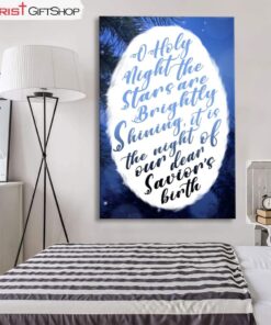 Oh Holy Night The Stars Are Brightly Shining Wall Art Canvas Print