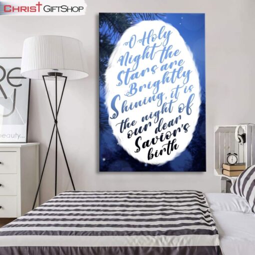 Oh Holy Night The Stars Are Brightly Shining Wall Art Canvas Print