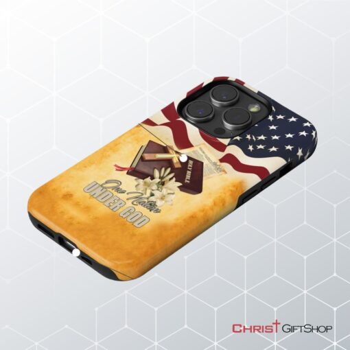 One Nation Under God American Flag Cross Phone Case