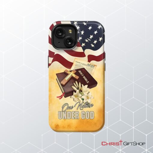 One Nation Under God American Flag Cross Phone Case