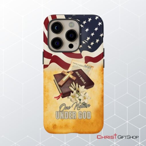 One Nation Under God American Flag Cross Phone Case