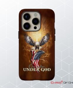 One Nation Under God, Bald Eagle With American Flag Phone Case