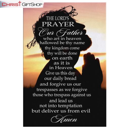 Our Father Prayer Catholic Wall Art Canvas, The Lord's Prayer Wall Art