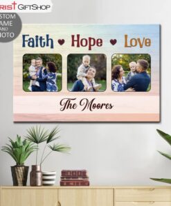 Personalized Faith Hope Love Wall Art Canvas