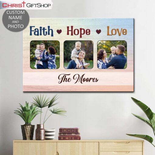 Personalized Faith Hope Love Wall Art Canvas