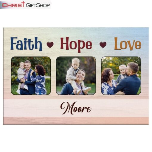 Personalized Faith Hope Love Wall Art Canvas