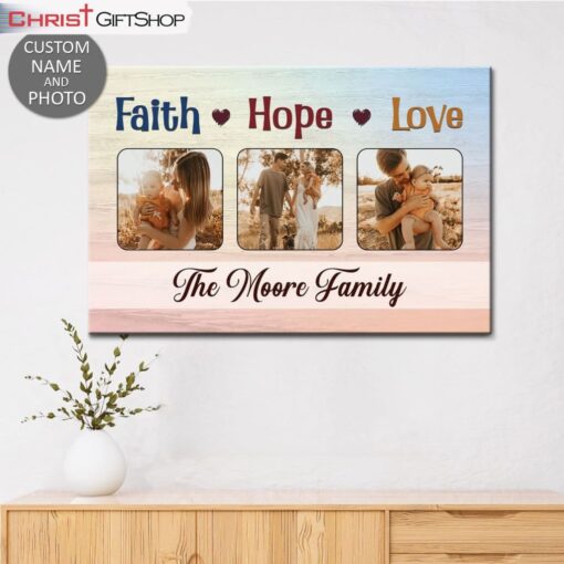 Personalized Faith Hope Love Wall Art Canvas