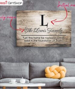 Personalized Family Name Wall Art Let This Home Be Rooted In Christ Canvas Print