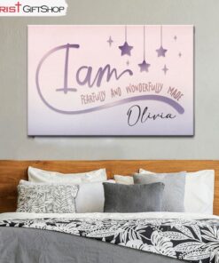 Personalized Fearfully And Wonderfully Made Psalm 13914 Wall Art Canvas and Poster