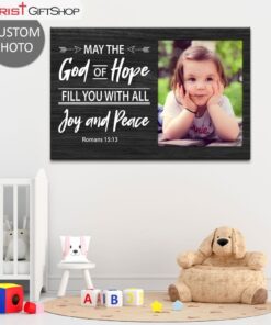 Personalized May The God Of Hope Fill You With All Joy And Peace Wall Art Canvas