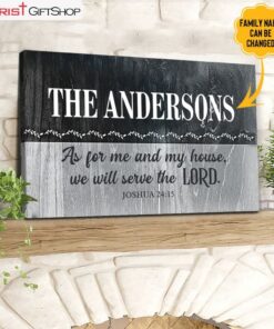 Personalized Wall Art As For Me And My House Family Name Canvas Print