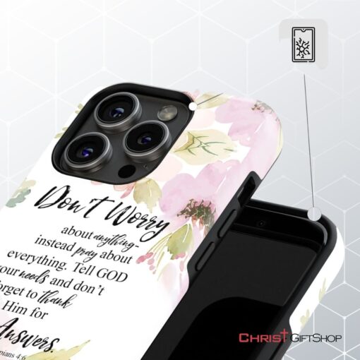 Philippians 46 Don’t Worry About Anything Bible Verse Phone Case