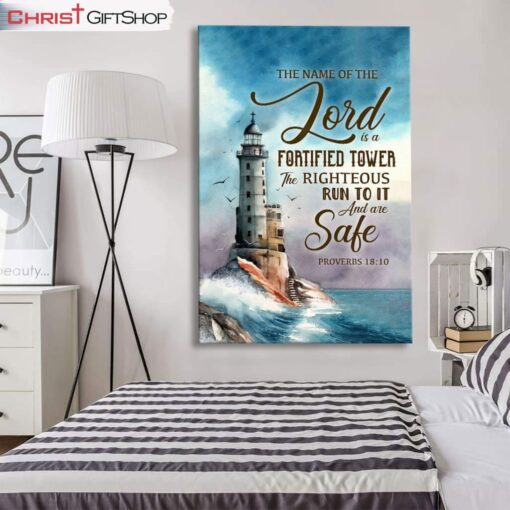 Proverbs 1810 The Name Of The Lord Is A Fortified Tower Wall Art Canvas Print