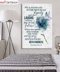 Proverbs 3125-26 She Is Clothed With Strength And Dignity Wall Art Canvas