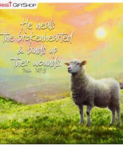 Psalm 1473 He Heals The Brokenhearted, Lamb Of God Wall Art (Canvas and Poster )