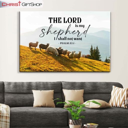 Psalm 23 Kjv The Lord Is My Shepherd I Shall Not Want Wall Art Canvas and Poster