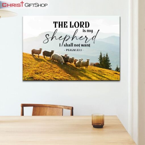 Psalm 23 Kjv The Lord Is My Shepherd I Shall Not Want Wall Art Canvas and Poster