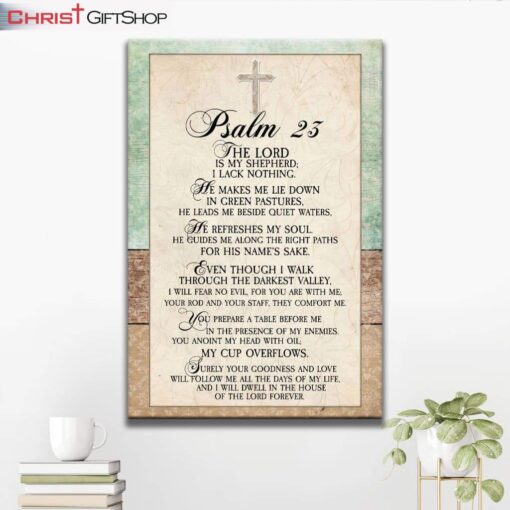 Psalm 23 Wall Art Canvas Bible Verse Wall Art