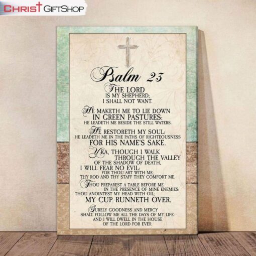 Psalm 23 Wall Art Canvas Bible Verse Wall Art