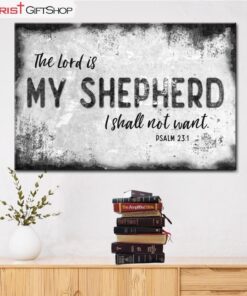 Psalm 231 The Lord Is My Shepherd Wall Art Canvas, Bible Verse Wall Art Decor