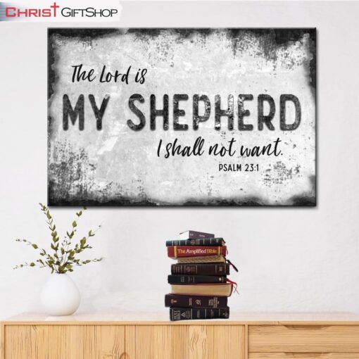 Psalm 231 The Lord Is My Shepherd Wall Art Canvas, Bible Verse Wall Art Decor