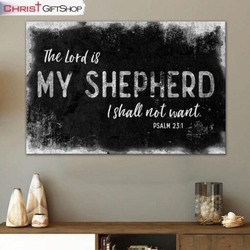 Psalm 231 The Lord Is My Shepherd Wall Art Canvas, Bible Verse Wall Art Decor