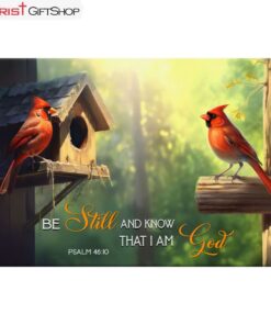 Psalm 4610 Be Still And Know That I Am God, Cardinal Couple Wall Art (Canvas and Poster )