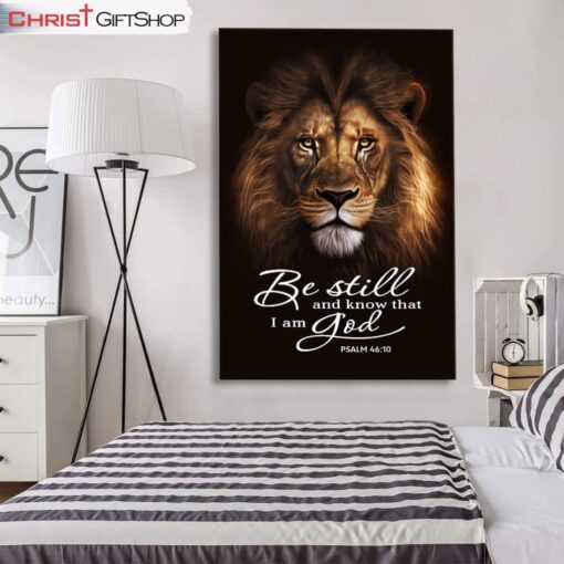 Psalm 4610 Wall Art The Lion Of Judah Be Still And Know That I Am God Canvas Print